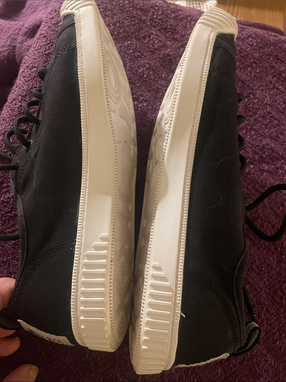 Palladium Black Canvas Low-Top Sneakers with White Rubber Toe